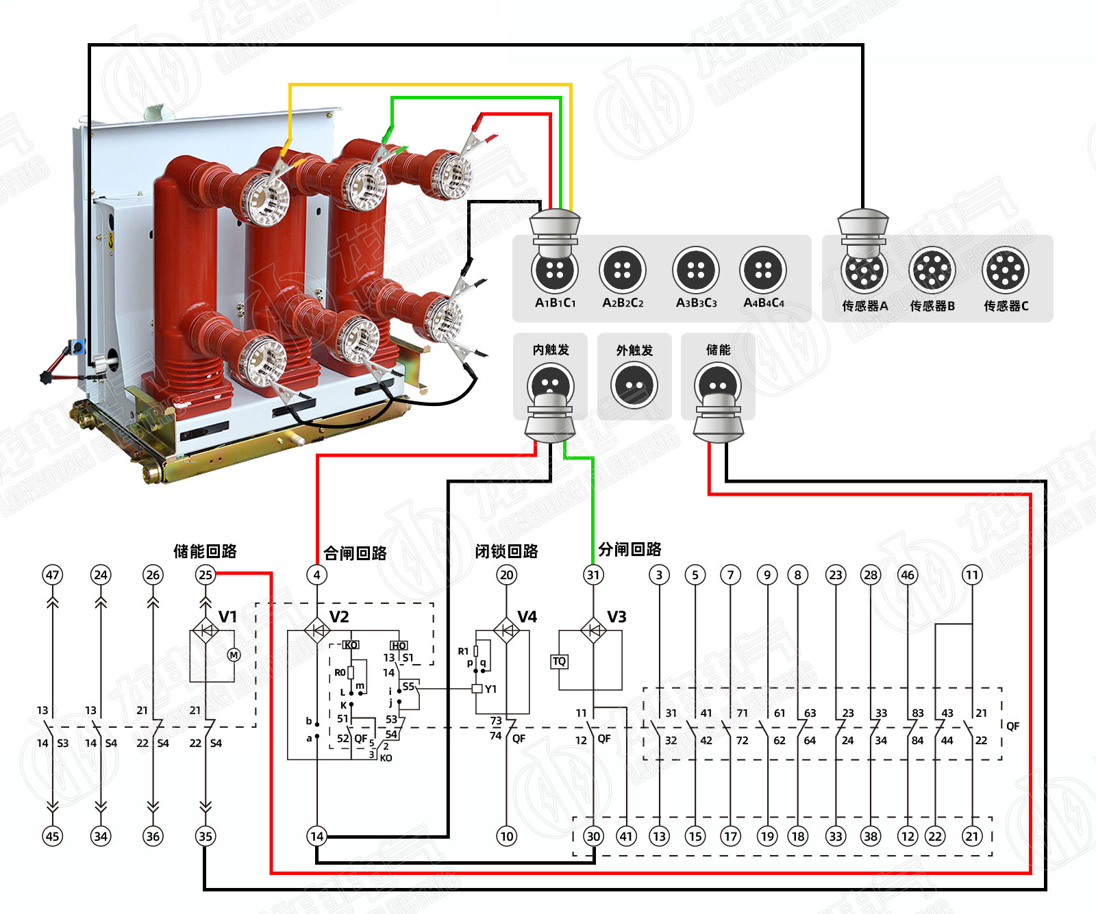 開關(guān)測試儀完整接線示意圖 開關(guān)測試儀完整接線示意圖